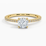 Perfect Fit Half Coverage Hidden Halo Diamond Ring (1/5 ct. tw.) Yellow Gold 18k Cushion Engagement Ring