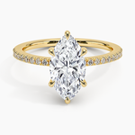 Perfect Fit Half Coverage Hidden Halo Diamond Ring (1/5 ct. tw.) Yellow Gold 18k Marquise Engagement Ring