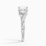 Begonia Vine Three Stone Diamond Ring (2/3 ct. tw.) Platinum Emerald Engagement Ring