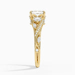 Begonia Vine Three Stone Diamond Ring (2/3 ct. tw.) Yellow Gold 18k Emerald Engagement Ring