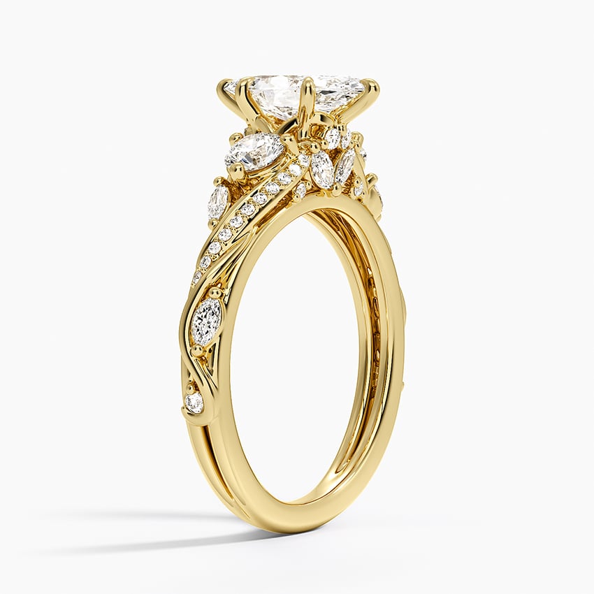 Begonia Vine Three Stone Diamond Ring (2/3 ct. tw.) Yellow Gold 18k Marquise Engagement Ring