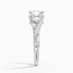 Begonia Vine Three Stone Diamond Ring (2/3 ct. tw.) Platinum Oval Engagement Ring