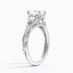 Begonia Vine Three Stone Diamond Ring (2/3 ct. tw.) Platinum Radiant Engagement Ring
