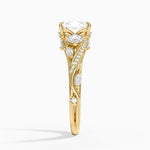Begonia Vine Three Stone Diamond Ring (2/3 ct. tw.) Yellow Gold 18k Radiant Engagement Ring