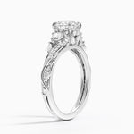 Begonia Vine Three Stone Diamond Ring (2/3 ct. tw.) Platinum Round Engagement Ring