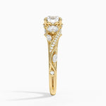 Begonia Vine Three Stone Diamond Ring (2/3 ct. tw.) Yellow Gold 18k Round Engagement Ring