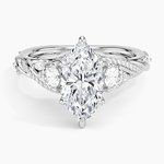 Begonia Vine Three Stone Diamond Ring (2/3 ct. tw.) Platinum Marquise Engagement Ring