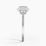Cambria Halo Diamond Ring Platinum Asscher Engagement Ring