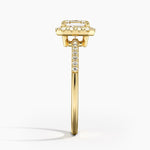 Cambria Halo Diamond Ring Yellow Gold 18k Asscher Engagement Ring