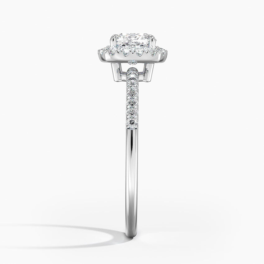 Cambria Halo Diamond Ring Platinum Cushion Engagement Ring
