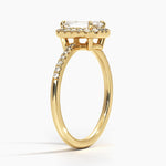 Cambria Halo Diamond Ring Yellow Gold 18k Emerald Engagement Ring