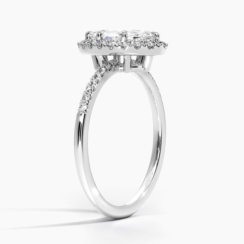 Cambria Halo Diamond Ring Platinum Marquise Engagement Ring