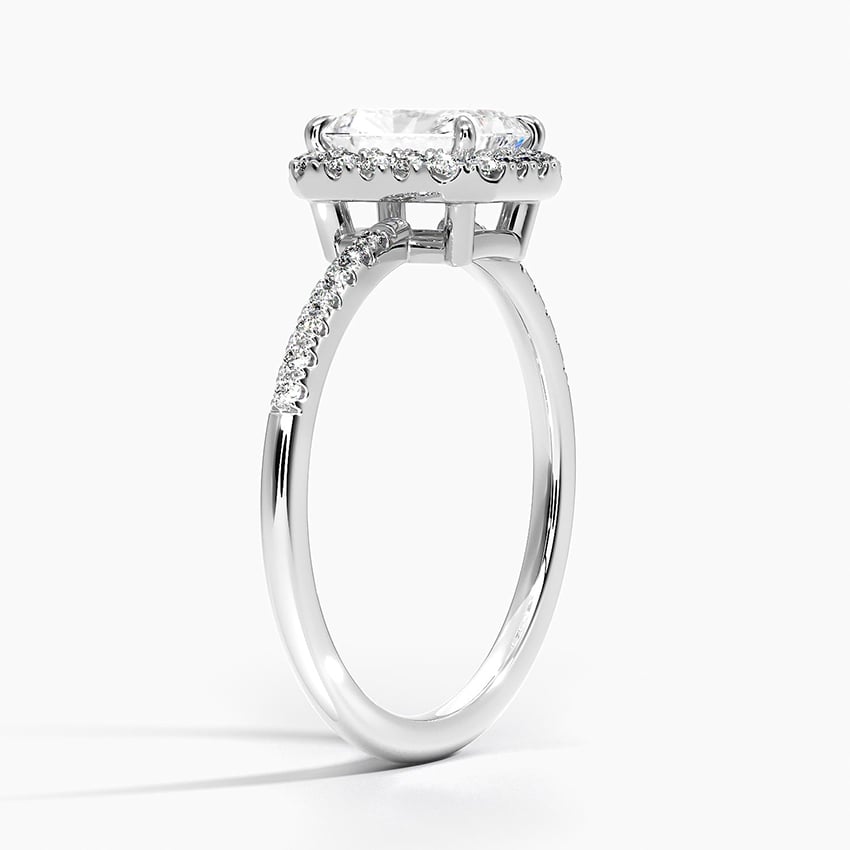 Cambria Halo Diamond Ring Platinum Radiant Engagement Ring