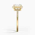 Cambria Halo Diamond Ring Yellow Gold 18k Radiant Engagement Ring