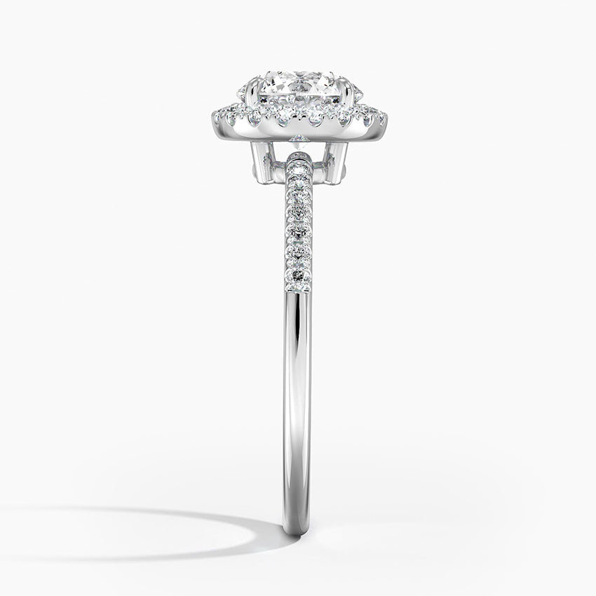 Cambria Halo Diamond Ring Platinum Round Engagement Ring