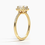 Cambria Halo Diamond Ring Yellow Gold 18k Round Engagement Ring
