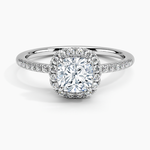 Cambria Halo Diamond Ring Platinum Cushion Engagement Ring