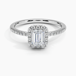 Cambria Halo Diamond Ring Platinum Emerald Engagement Ring
