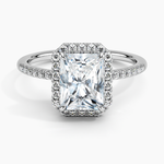 Cambria Halo Diamond Ring Platinum Radiant Engagement Ring