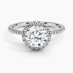 Cambria Halo Diamond Ring Platinum Round Engagement Ring
