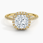 Cambria Halo Diamond Ring Yellow Gold 18k Cushion Engagement Ring