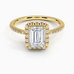 Cambria Halo Diamond Ring Yellow Gold 18k Emerald Engagement Ring
