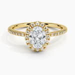 Cambria Halo Diamond Ring Yellow Gold 18k Oval Engagement Ring