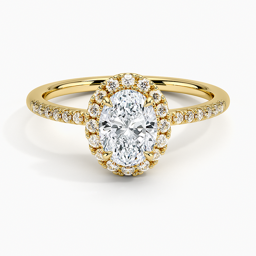 Cambria Halo Diamond Ring Yellow Gold 18k Oval Engagement Ring