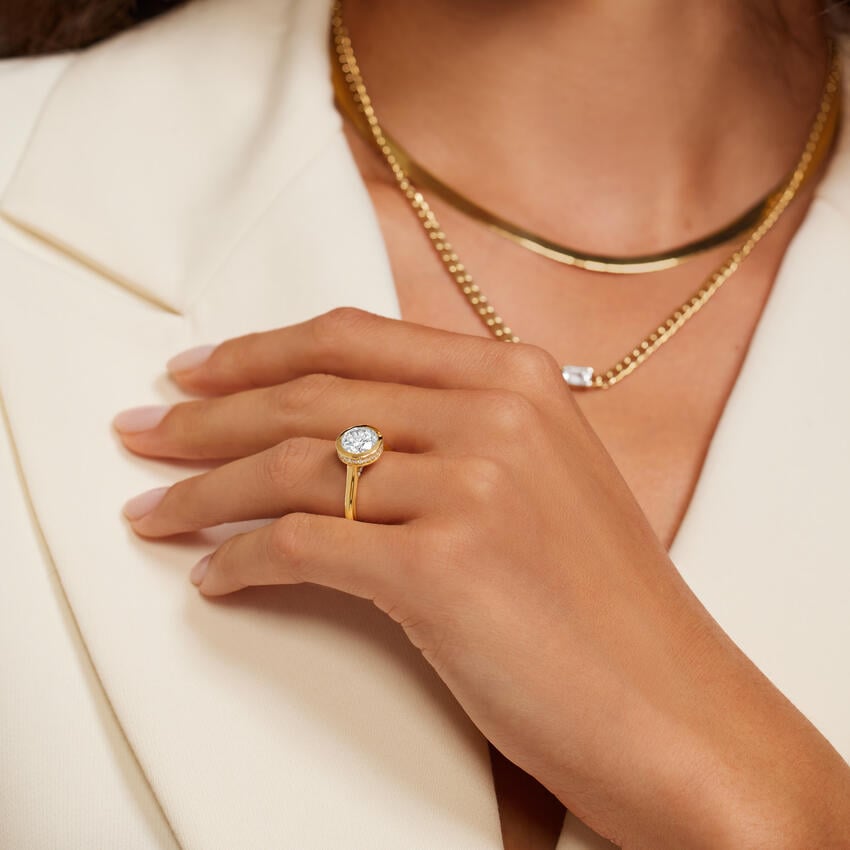 Luna Hidden Halo Diamond Ring Engagement Ring Setting