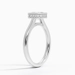 Luna Hidden Halo Diamond Ring Platinum Asscher Engagement Ring