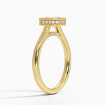 Luna Hidden Halo Diamond Ring Yellow Gold 18k Asscher Engagement Ring