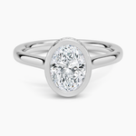 Luna Hidden Halo Diamond Ring Platinum Oval Engagement Ring