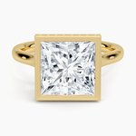 Luna Hidden Halo Diamond Ring Yellow Gold 18k Princess Engagement Ring