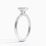 Annika Semi-Bezel Solitaire Ring Platinum Asscher Engagement Ring