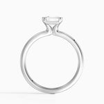 Annika Semi-Bezel Solitaire Ring Platinum Asscher Engagement Ring