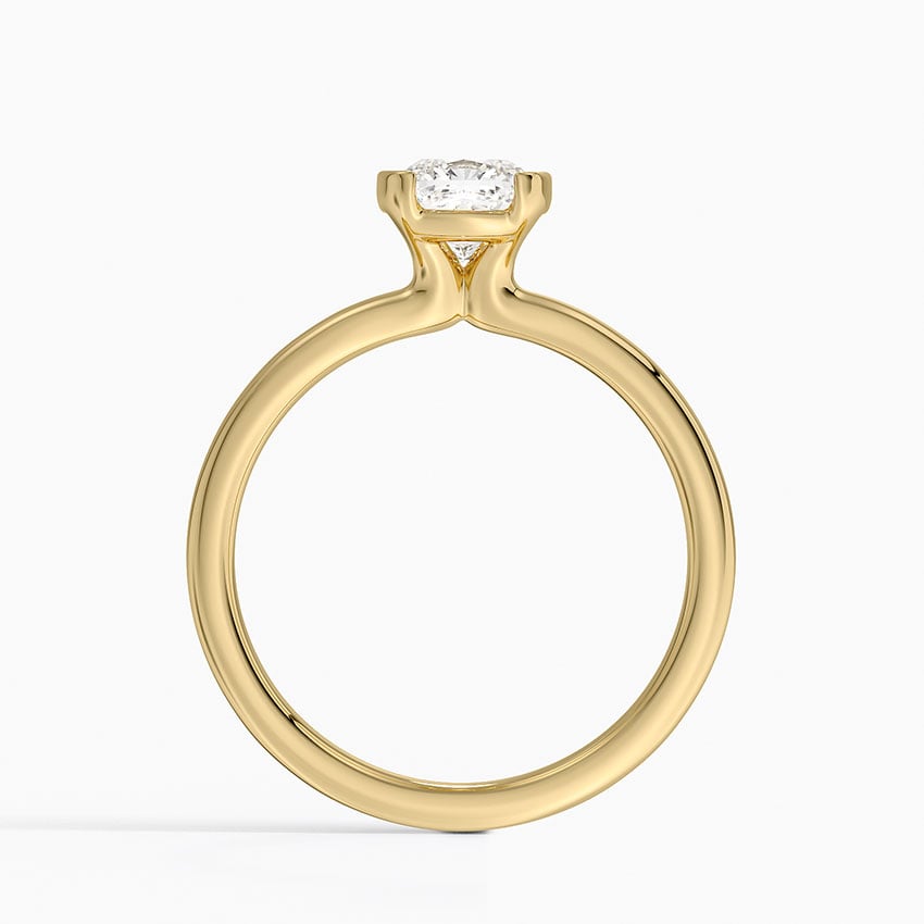 Annika Semi-Bezel Solitaire Ring Yellow Gold 18k Cushion Engagement Ring
