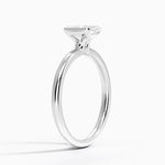 Annika Semi-Bezel Solitaire Ring Platinum Emerald Engagement Ring
