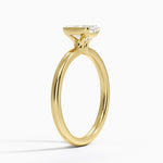 Annika Semi-Bezel Solitaire Ring Yellow Gold 18k Emerald Engagement Ring