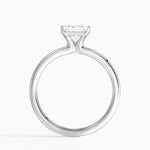 Annika Semi-Bezel Solitaire Ring Platinum Princess Engagement Ring
