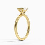 Annika Semi-Bezel Solitaire Ring Yellow Gold 18k Princess Engagement Ring