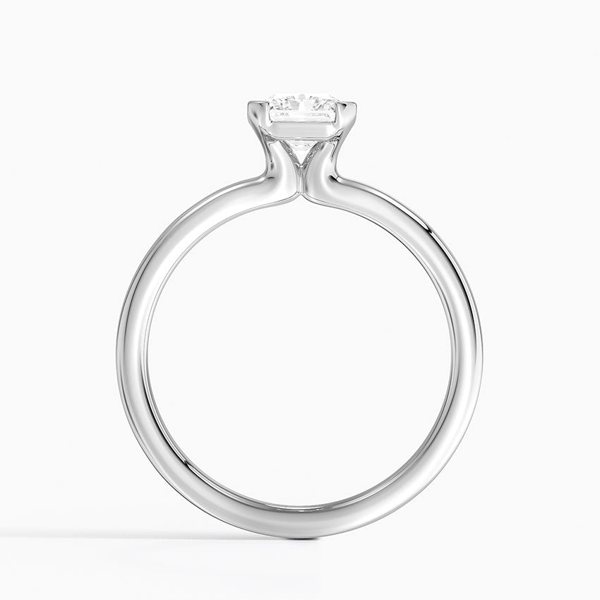 Annika Semi-Bezel Solitaire Ring Platinum Radiant Engagement Ring