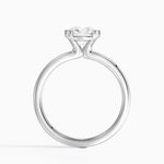 Annika Semi-Bezel Solitaire Ring Platinum Round Engagement Ring