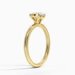 Annika Semi-Bezel Solitaire Ring Yellow Gold 18k Round Engagement Ring