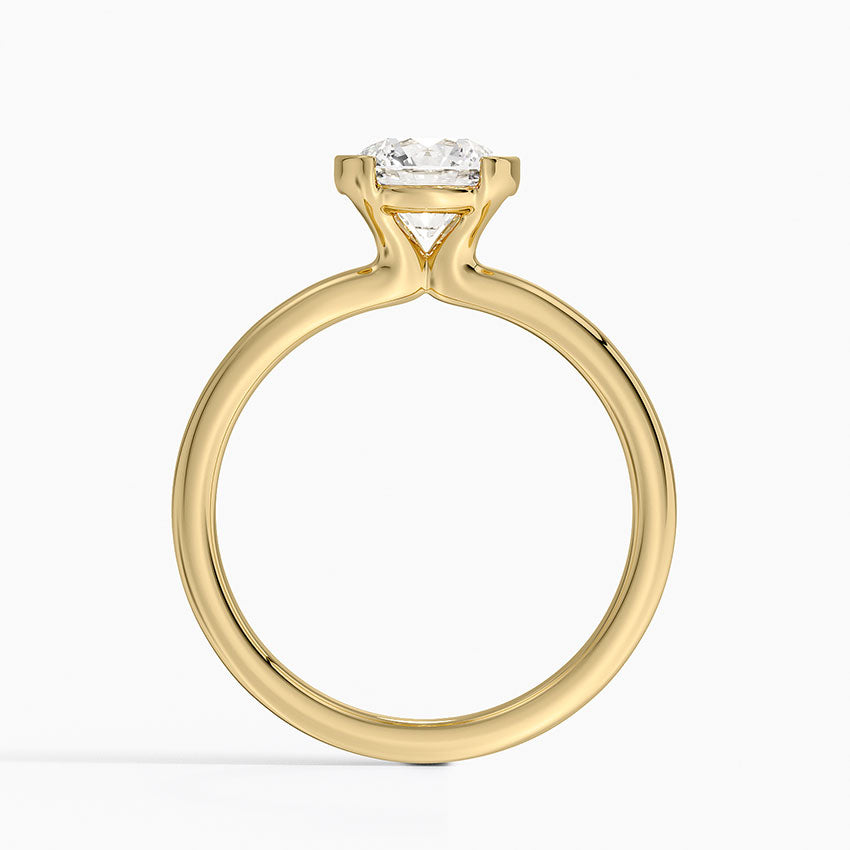 Annika Semi-Bezel Solitaire Ring Yellow Gold 18k Round Engagement Ring