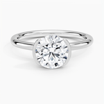 Annika Semi-Bezel Solitaire Ring Platinum Round Engagement Ring