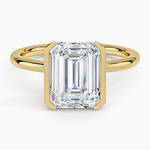 Annika Semi-Bezel Solitaire Ring Yellow Gold 18k Emerald Engagement Ring