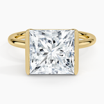 Annika Semi-Bezel Solitaire Ring Yellow Gold 18k Princess Engagement Ring