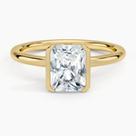 Annika Semi-Bezel Solitaire Ring Yellow Gold 18k Radiant Engagement Ring