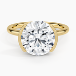 Annika Semi-Bezel Solitaire Ring Yellow Gold 18k Round Engagement Ring