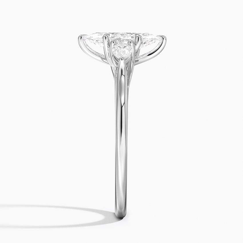 Delilah Three Stone Pear Diamond Ring (1/5 ct. tw.) Platinum Marquise Engagement Ring